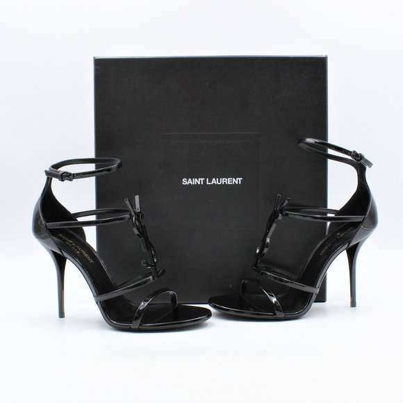 Used In Box Women's Saint Laurent Cassandra Sandals in Patent Leather Size 38 - Picture 1 of 16